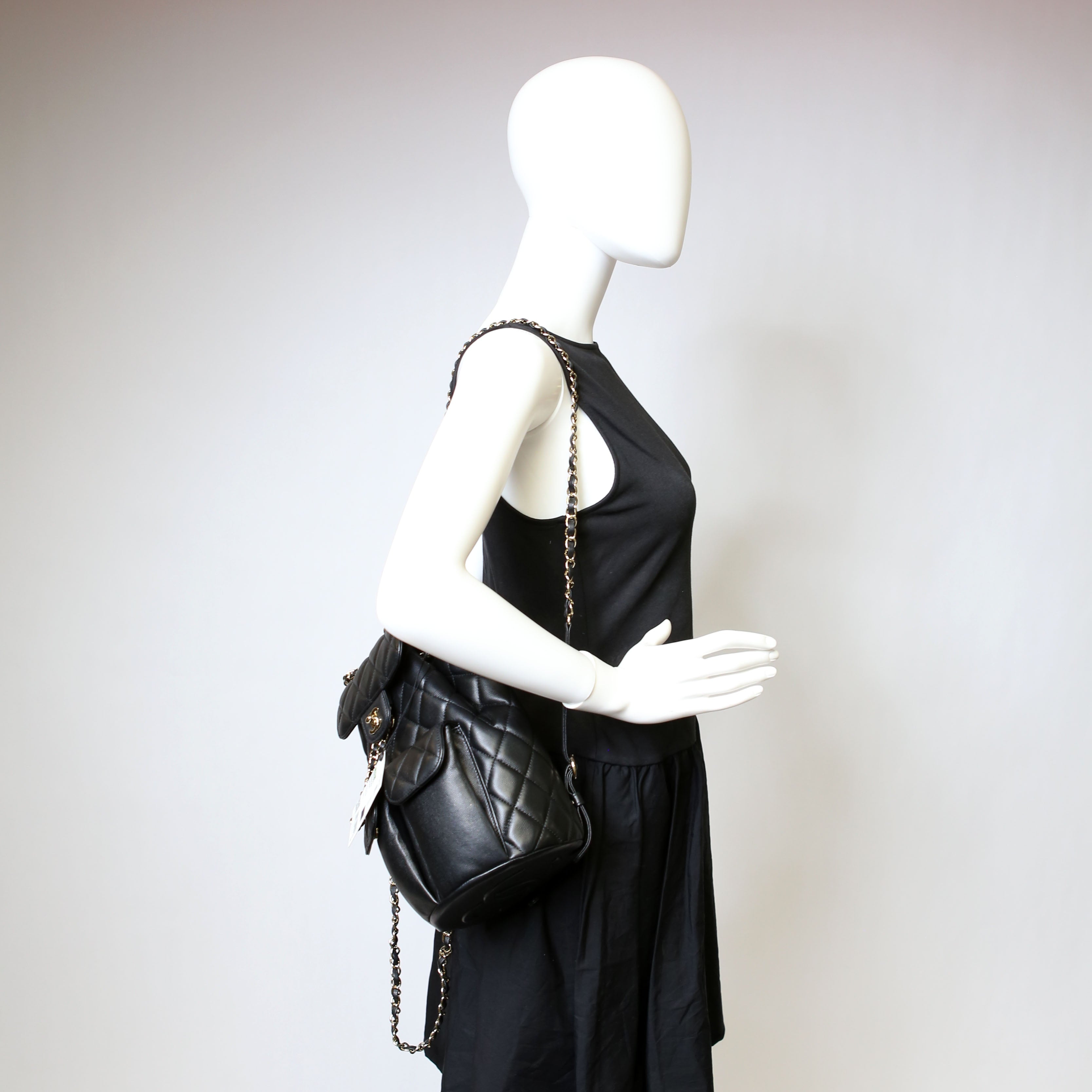 Chanel Duma Drawstring Backpack Small Caviar RFID Black