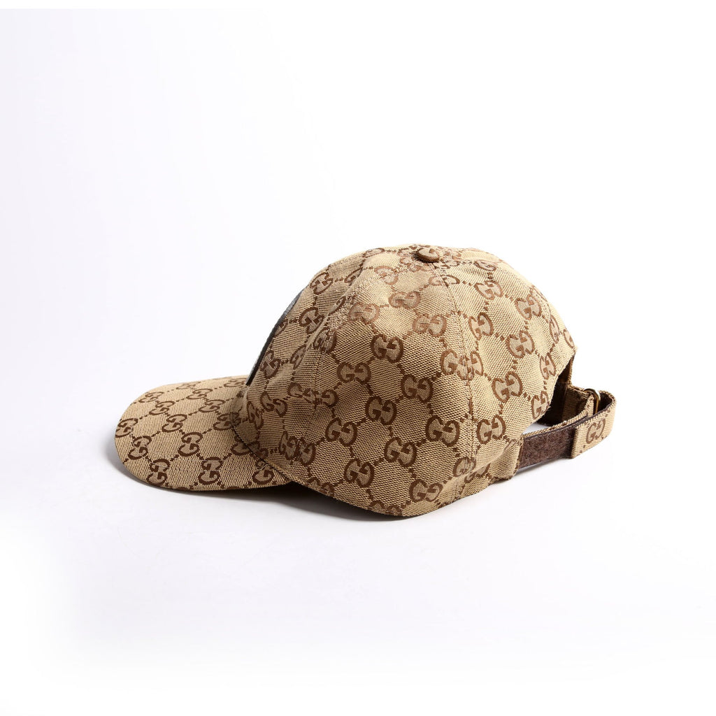 Gucci 576253 GG Canvas Baseball Cap Size Large Tan