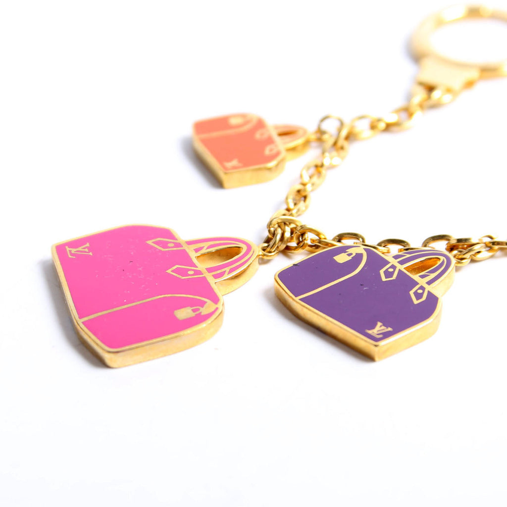 Louis Vuitton Enamel Iconic Speedy Bag Charm Gold/Multi