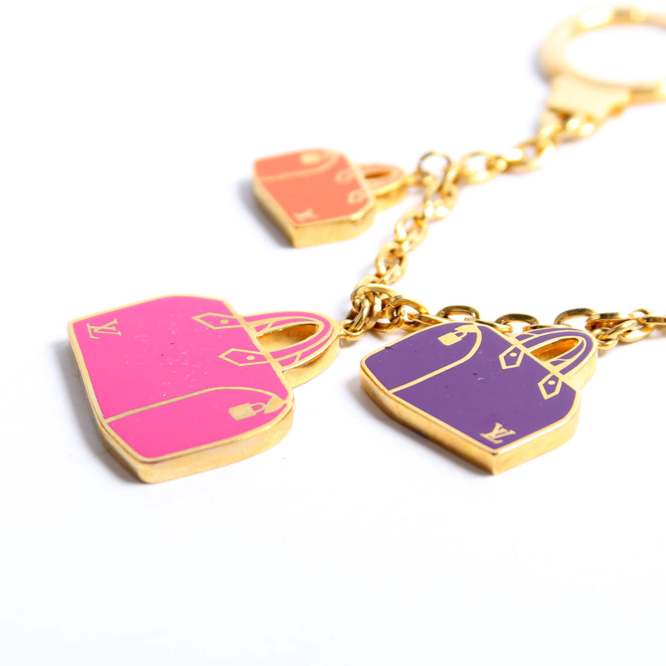 Louis Vuitton Enamel Iconic Speedy Bag Charm Gold/Multi