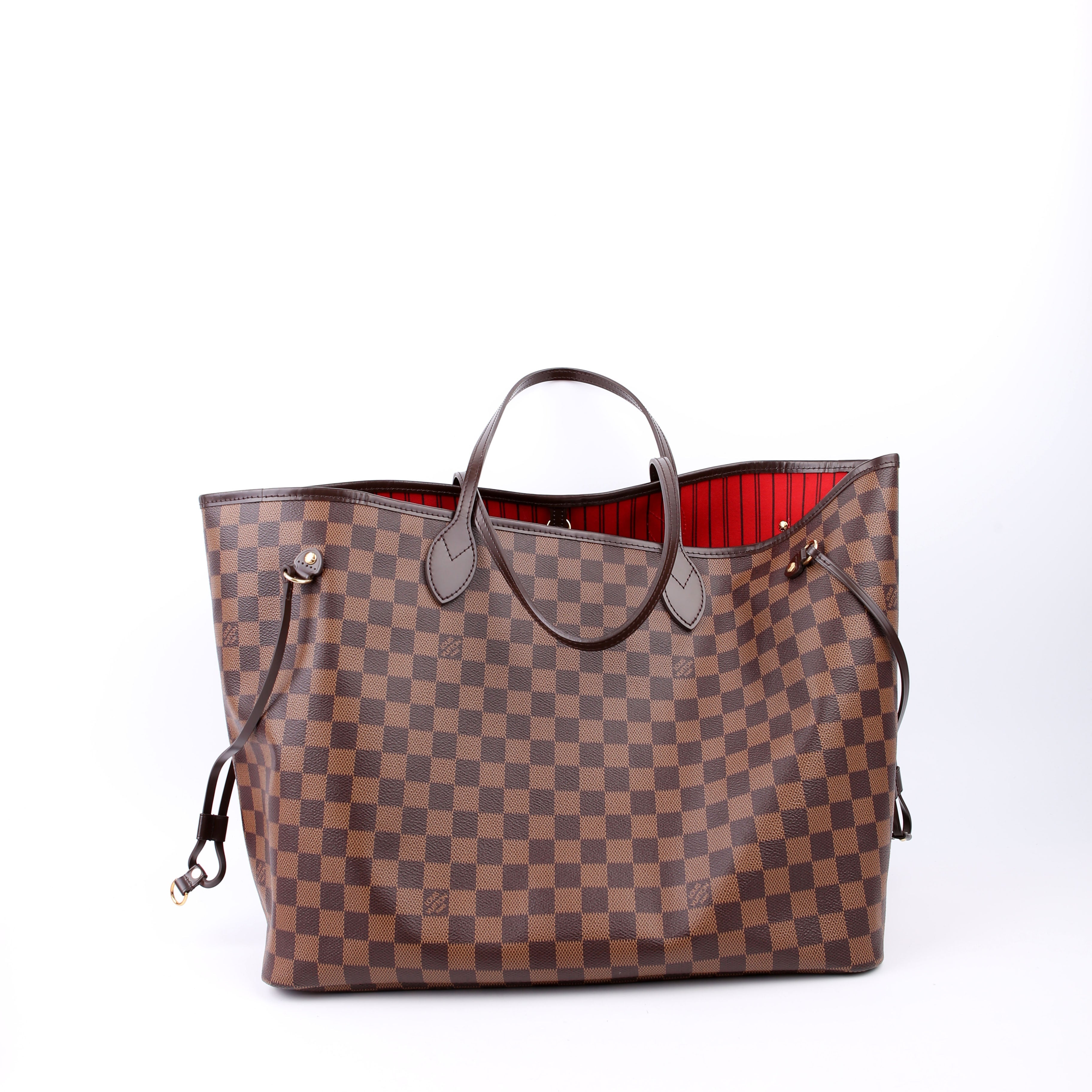 Louis Vuitton Neverfull GM With Wallet Damier Ebene Red