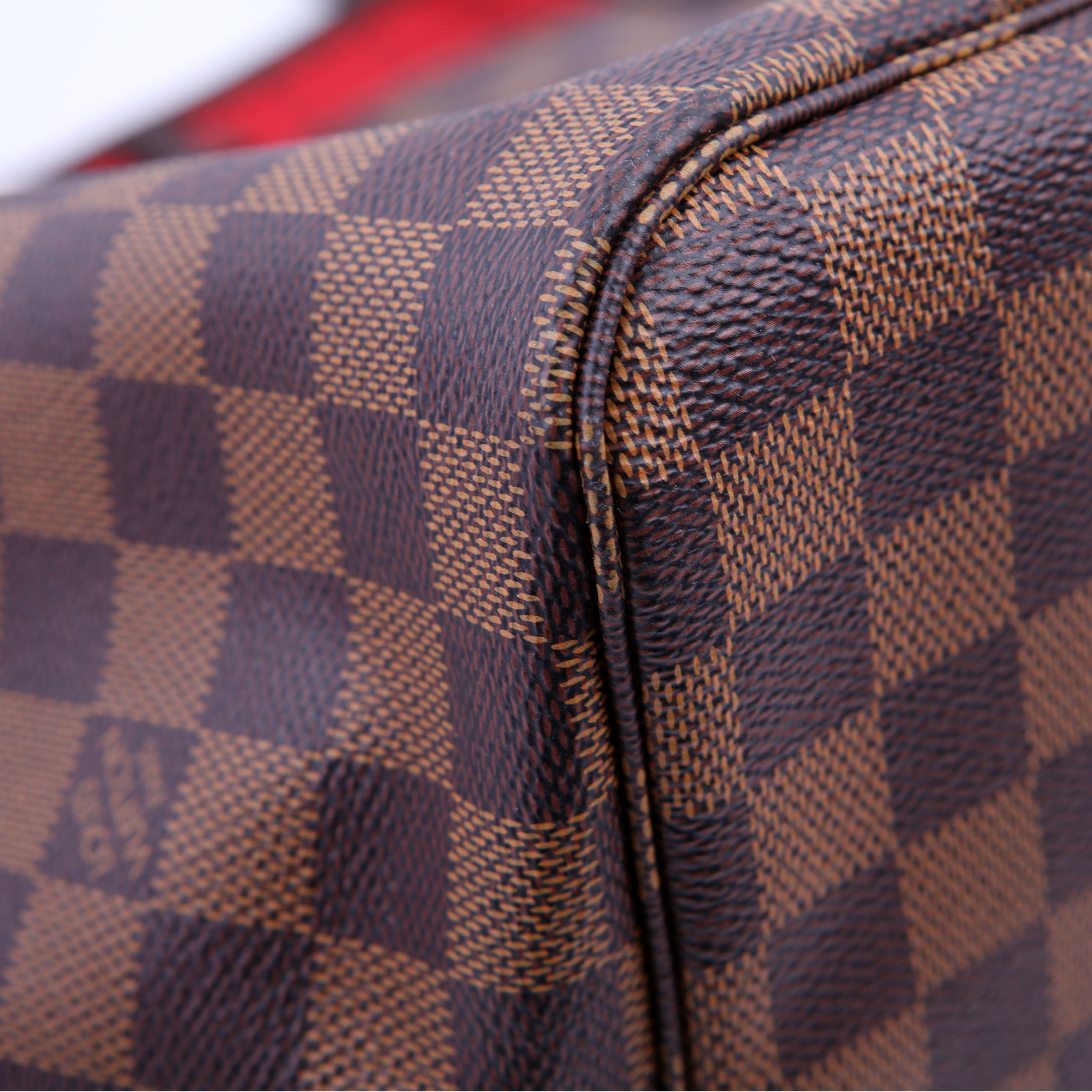 Louis Vuitton Neverfull GM With Wallet Damier Ebene Red