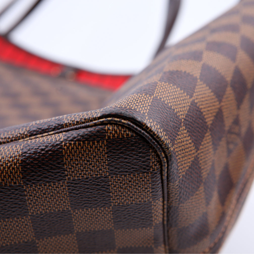 Louis Vuitton Neverfull GM With Wallet Damier Ebene Red