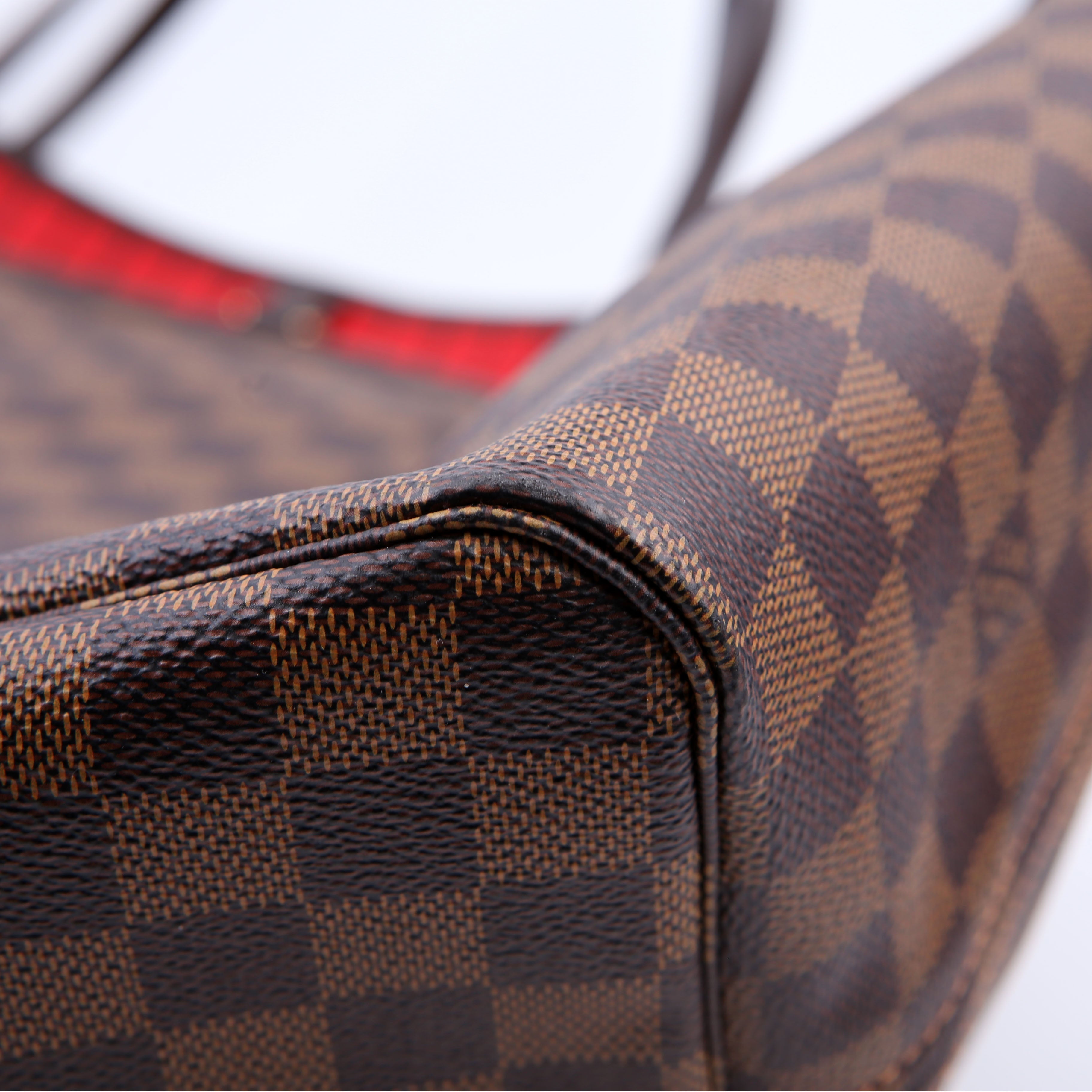 Louis Vuitton Neverfull GM With Wallet Damier Ebene Red