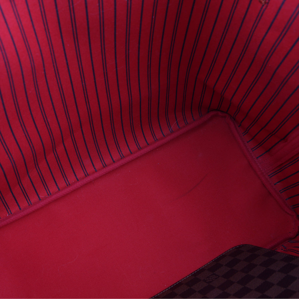 Louis Vuitton Neverfull GM With Wallet Damier Ebene Red