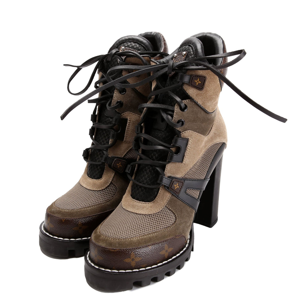 Louis Vuitton Star Trail Ankle Boots Size 38.5 Brown/Black