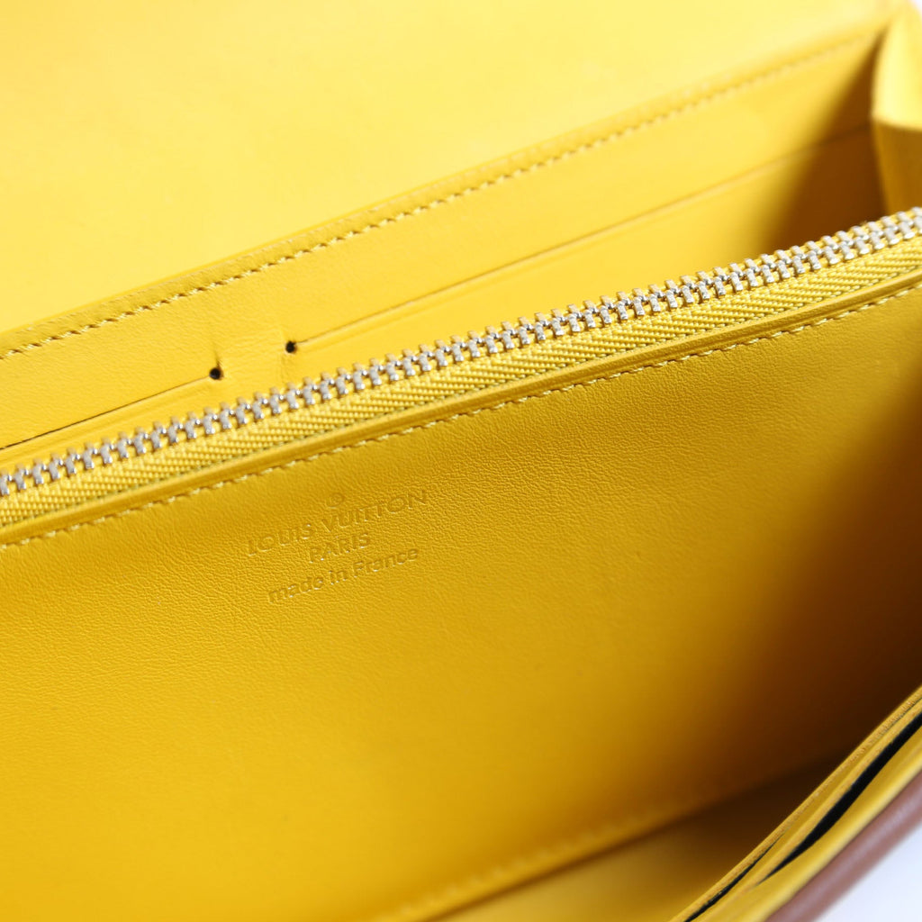 Louis Vuitton Capucines Wallet Striped Embroidered Yellow