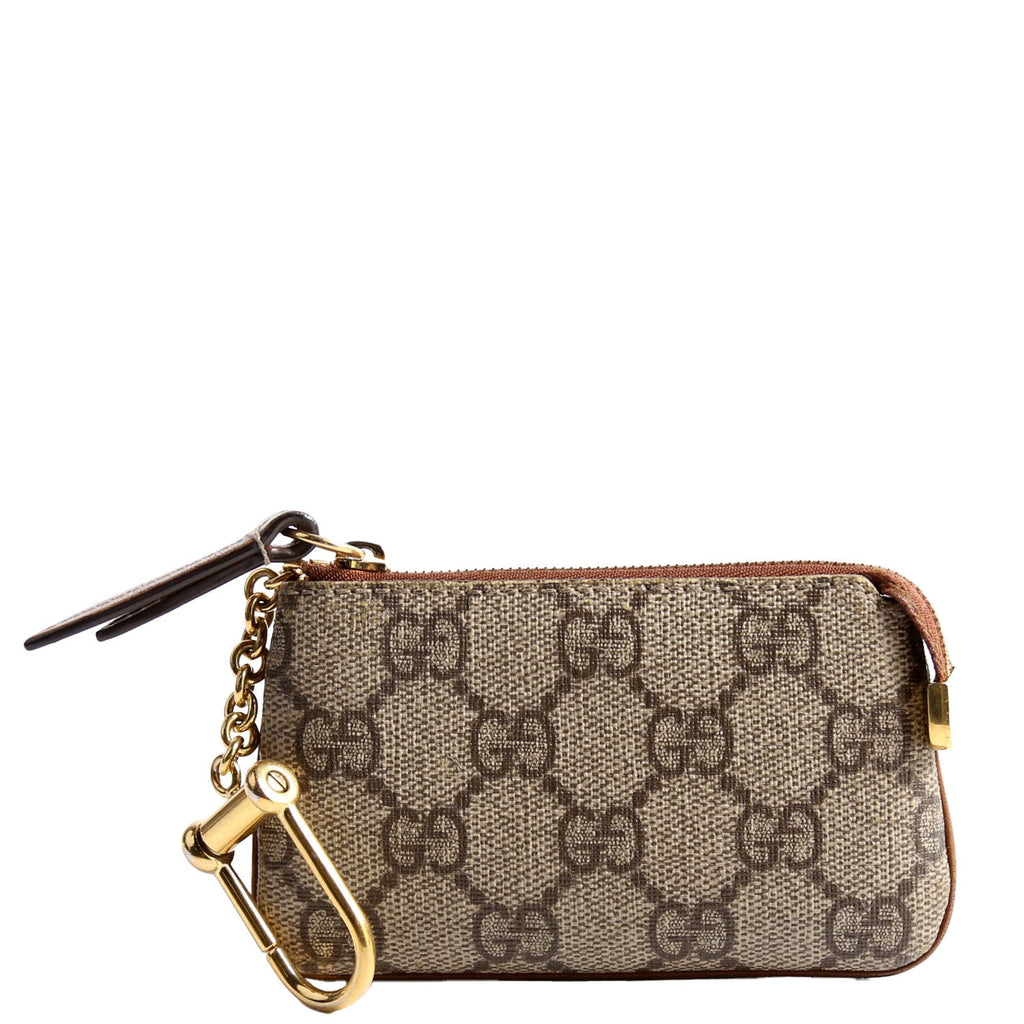 Gucci 447964 GG Supreme Key Case Brown