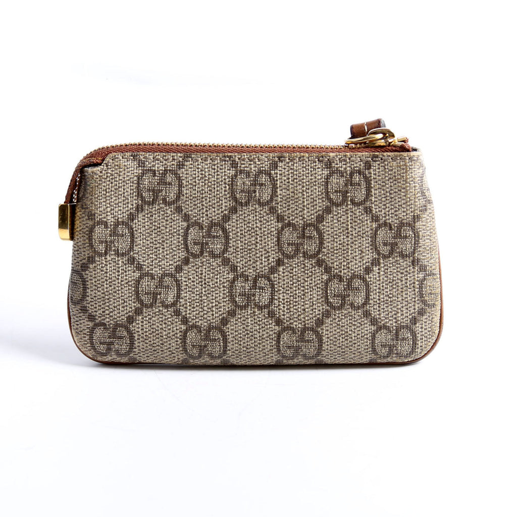 Gucci 447964 GG Supreme Key Case Brown