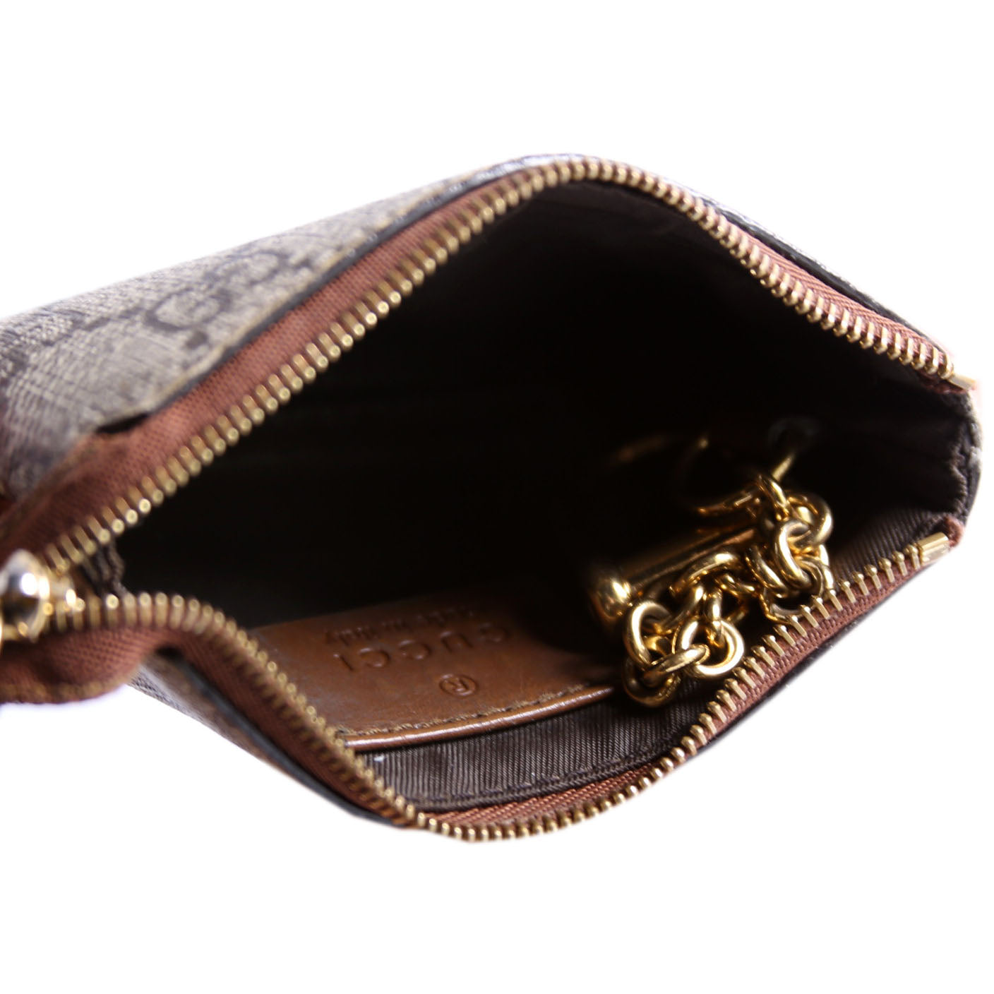 Gucci 447964 GG Supreme Key Case Brown