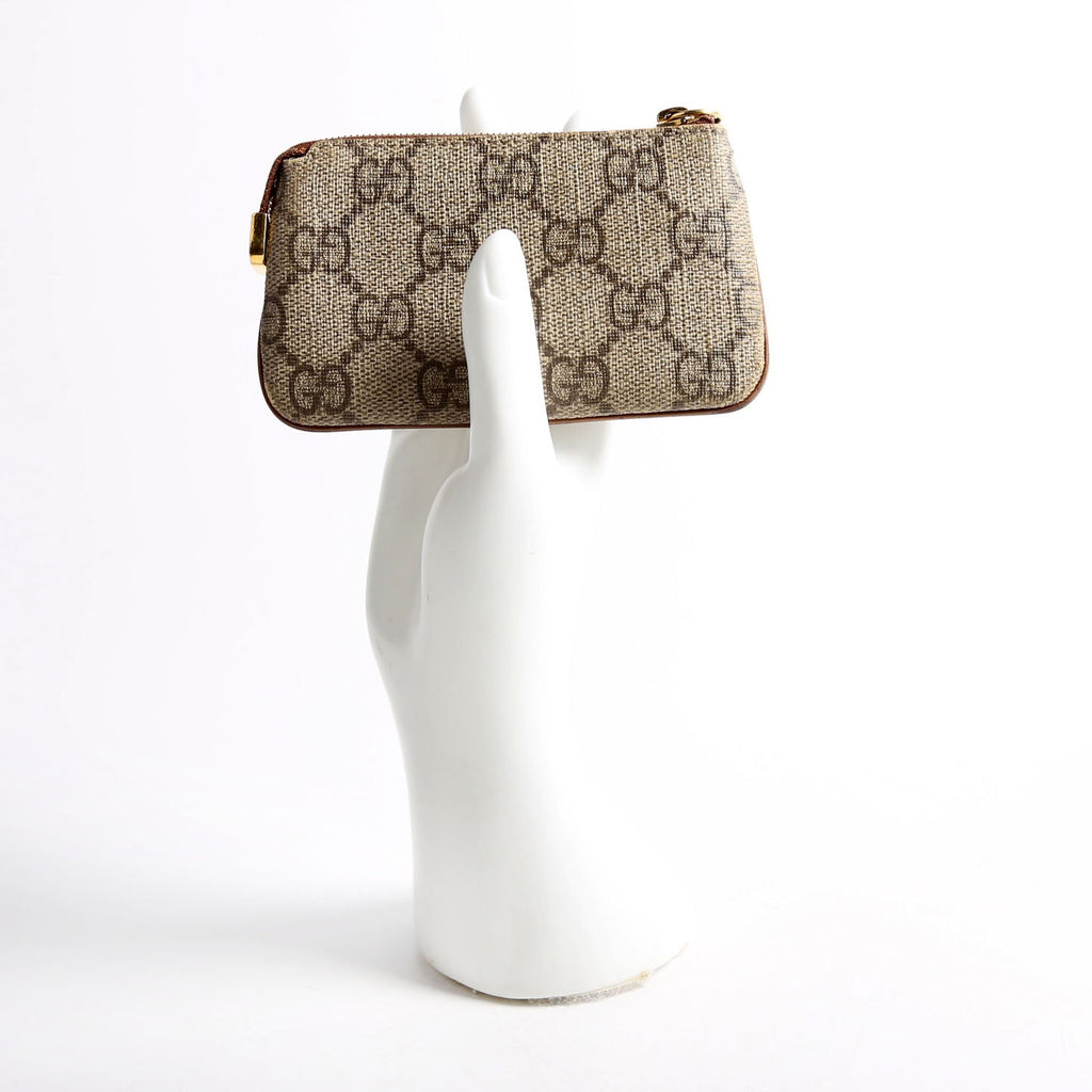 Gucci 447964 GG Supreme Key Case Brown
