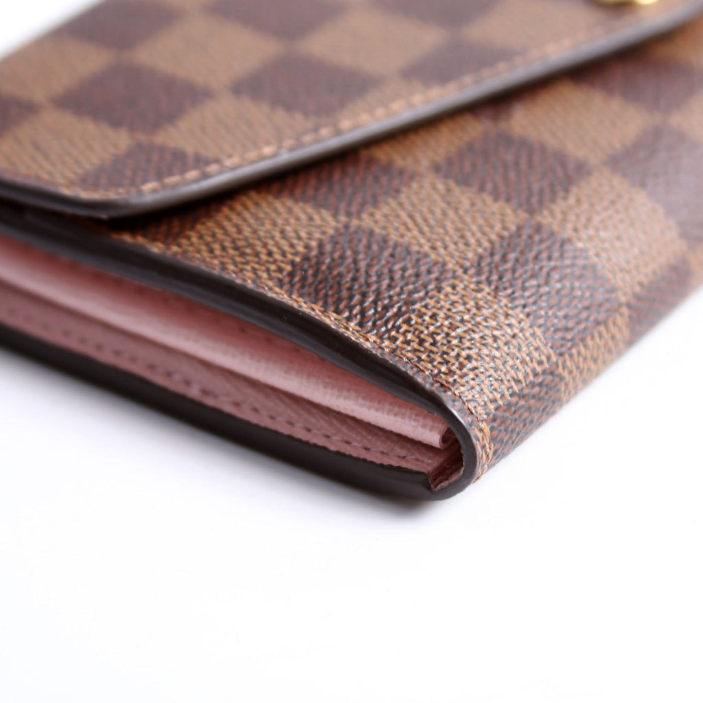 Louis Vuitton Sarah Wallet Damier Ebene Newer Pink