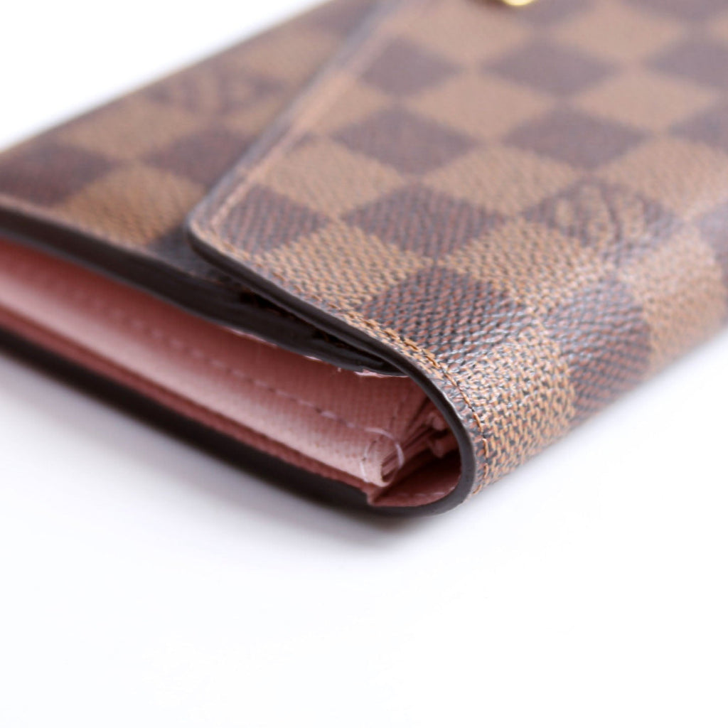 Louis Vuitton Sarah Wallet Damier Ebene Newer Pink