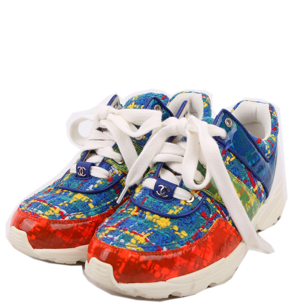 Chanel CC Tweed Sneakers Size 35