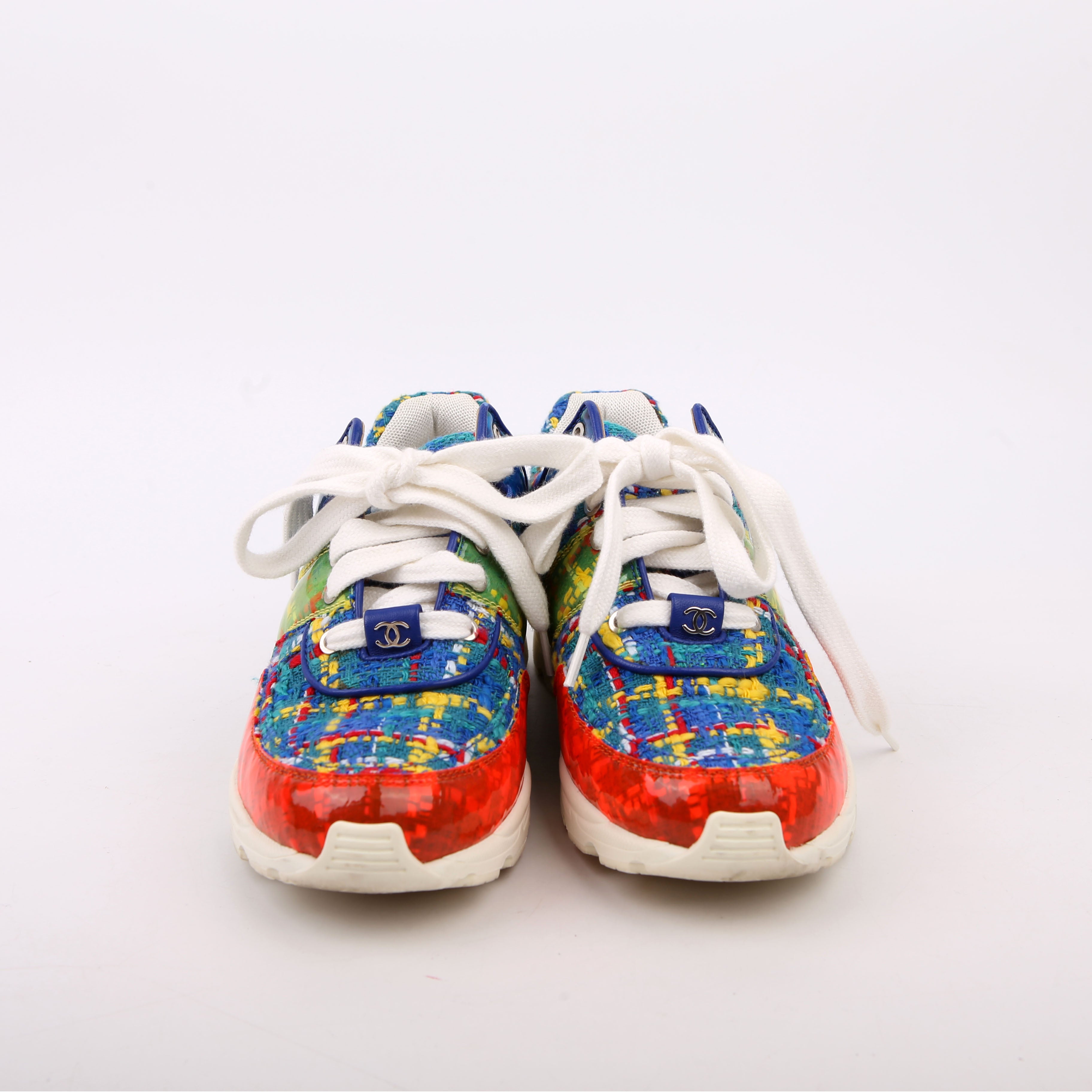 Chanel CC Tweed Sneakers Size 35