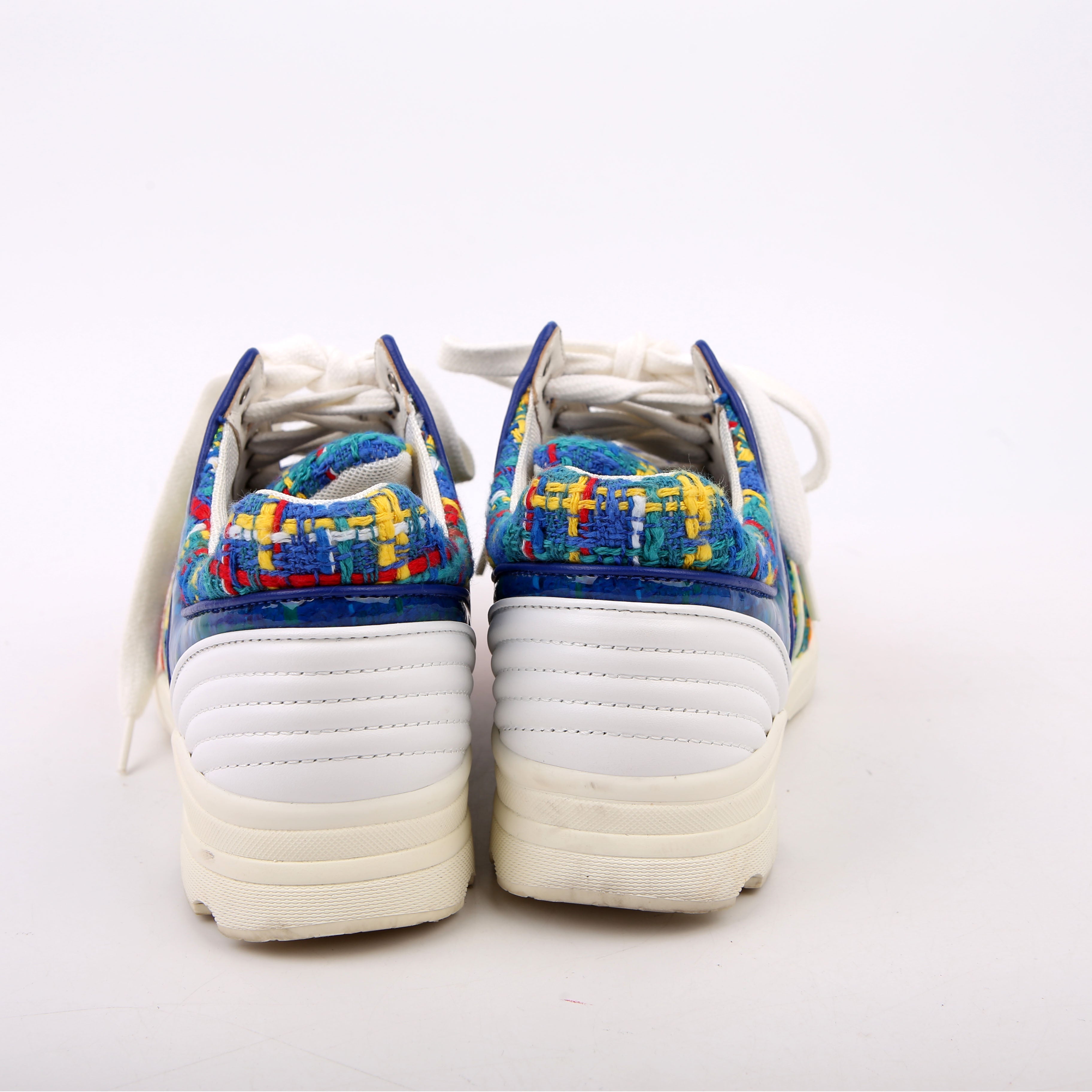 Chanel CC Tweed Sneakers Size 35