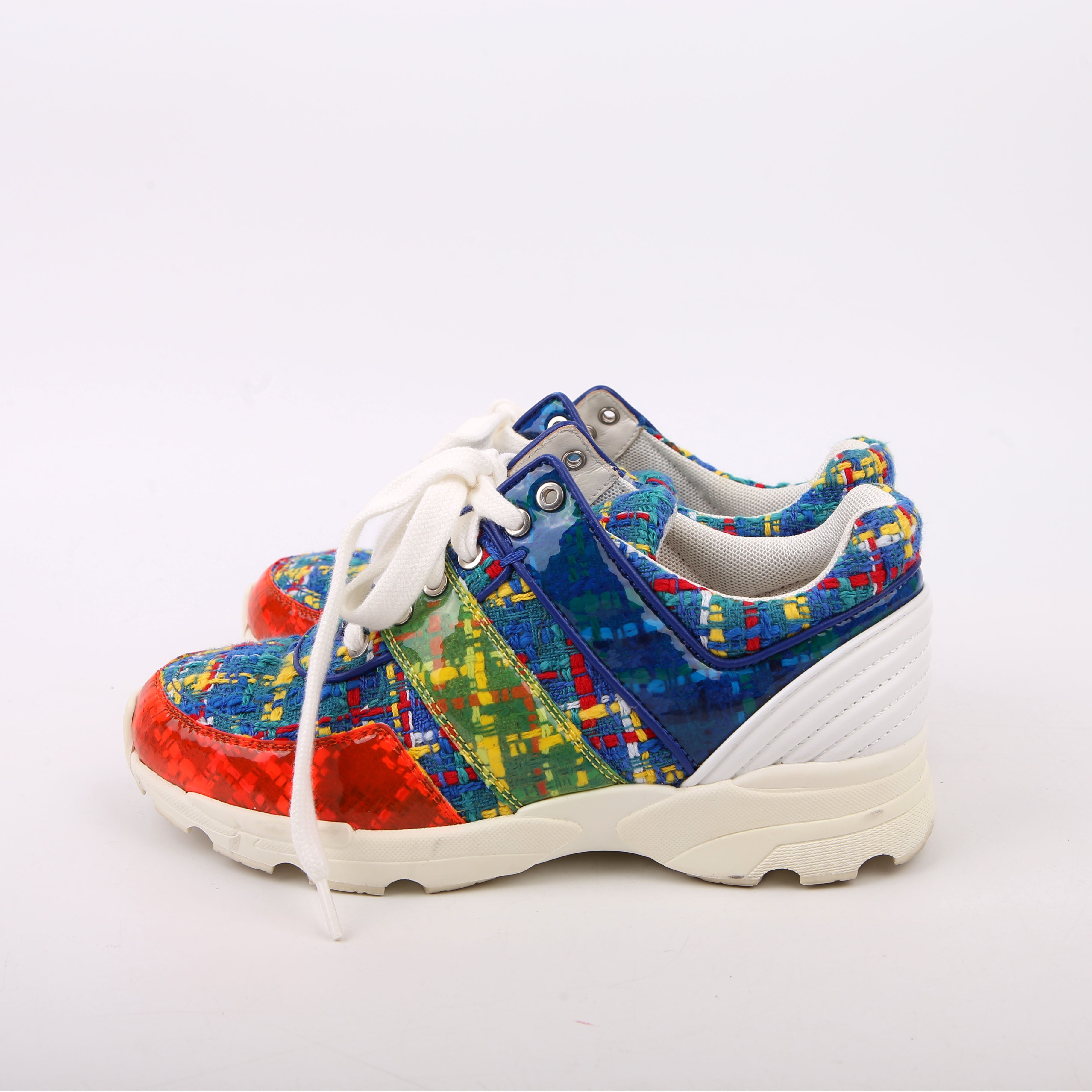 Chanel CC Tweed Sneakers Size 35
