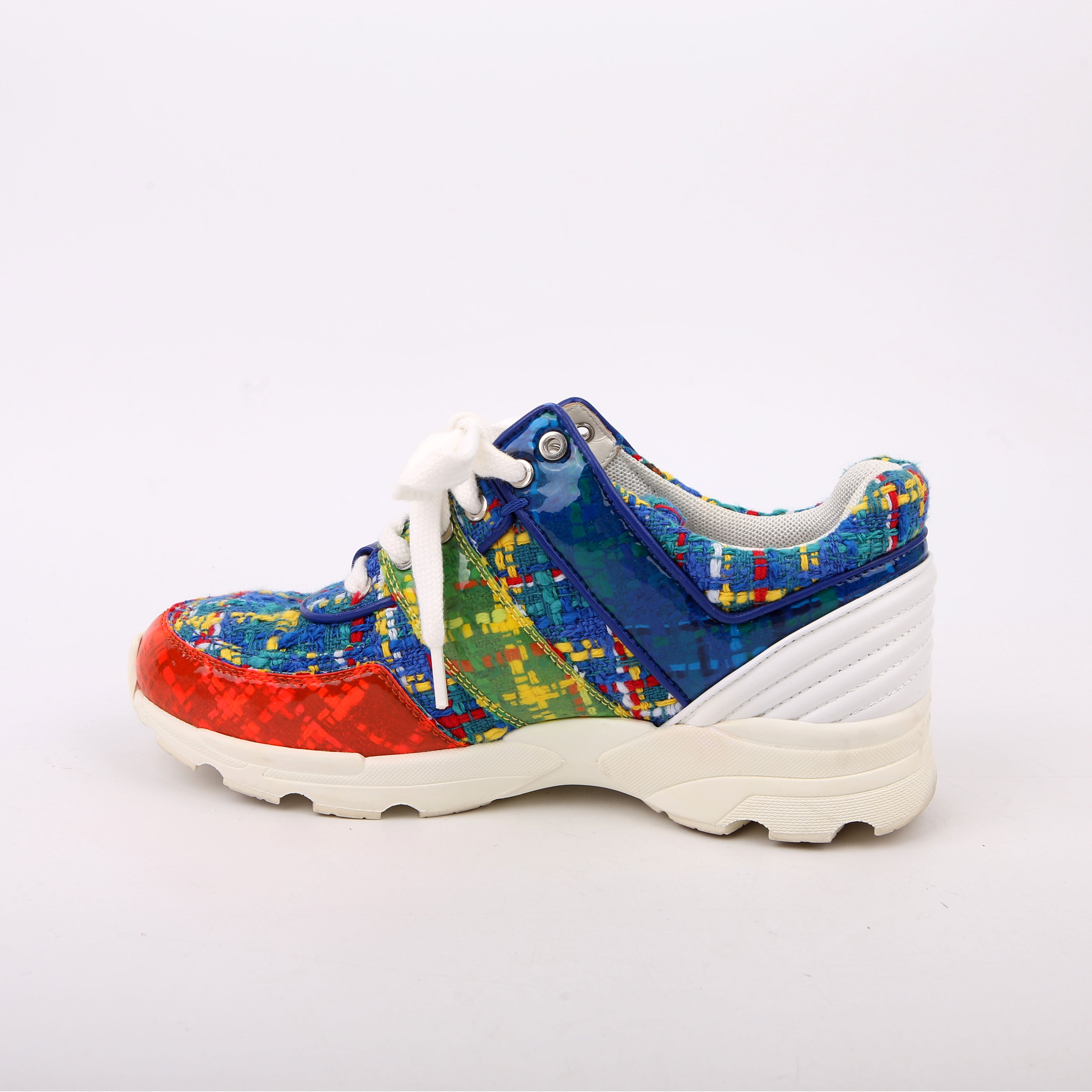 Chanel CC Tweed Sneakers Size 35