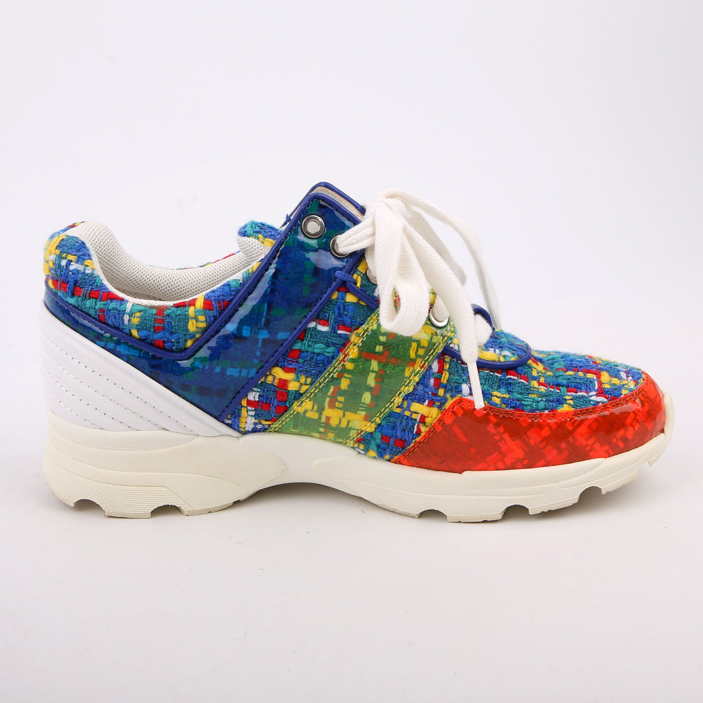 Chanel CC Tweed Sneakers Size 35