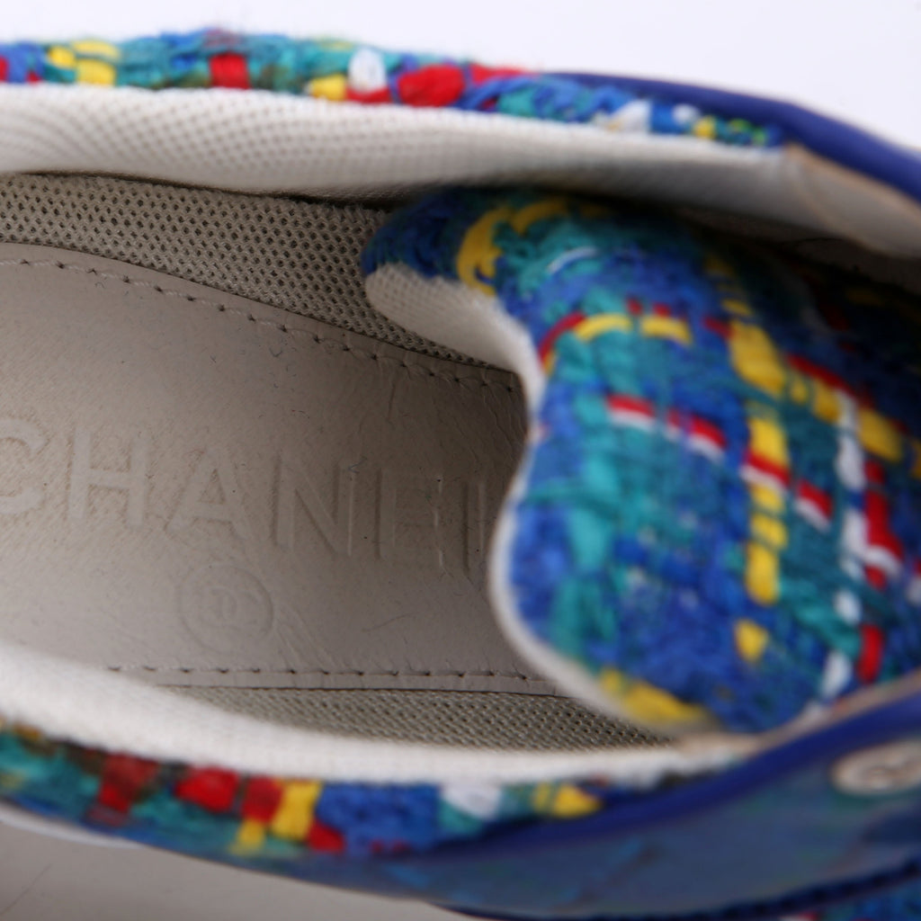 Chanel CC Tweed Sneakers Size 35