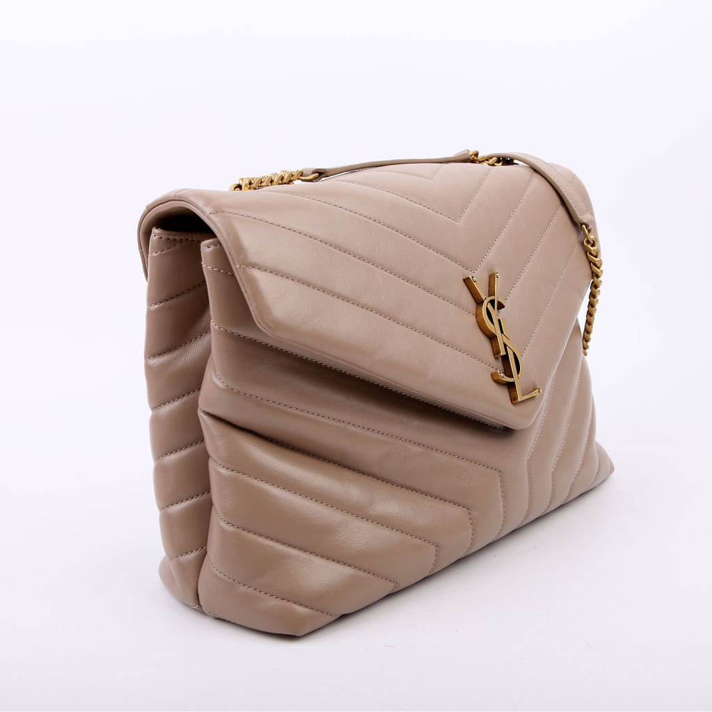 Saint Laurent Loulou Medium Quilted 574946 Beige