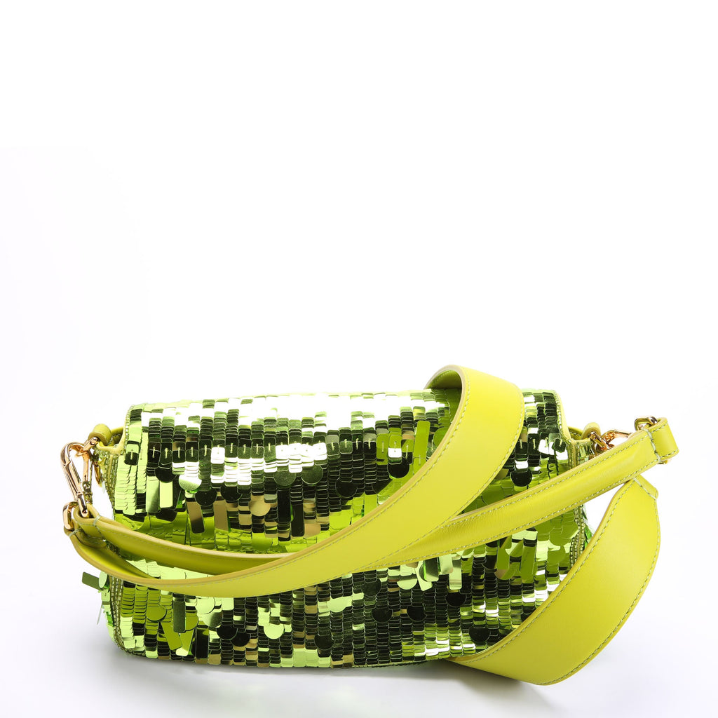 Fendi Sex And The City Sequin Paillettes Baguette Green