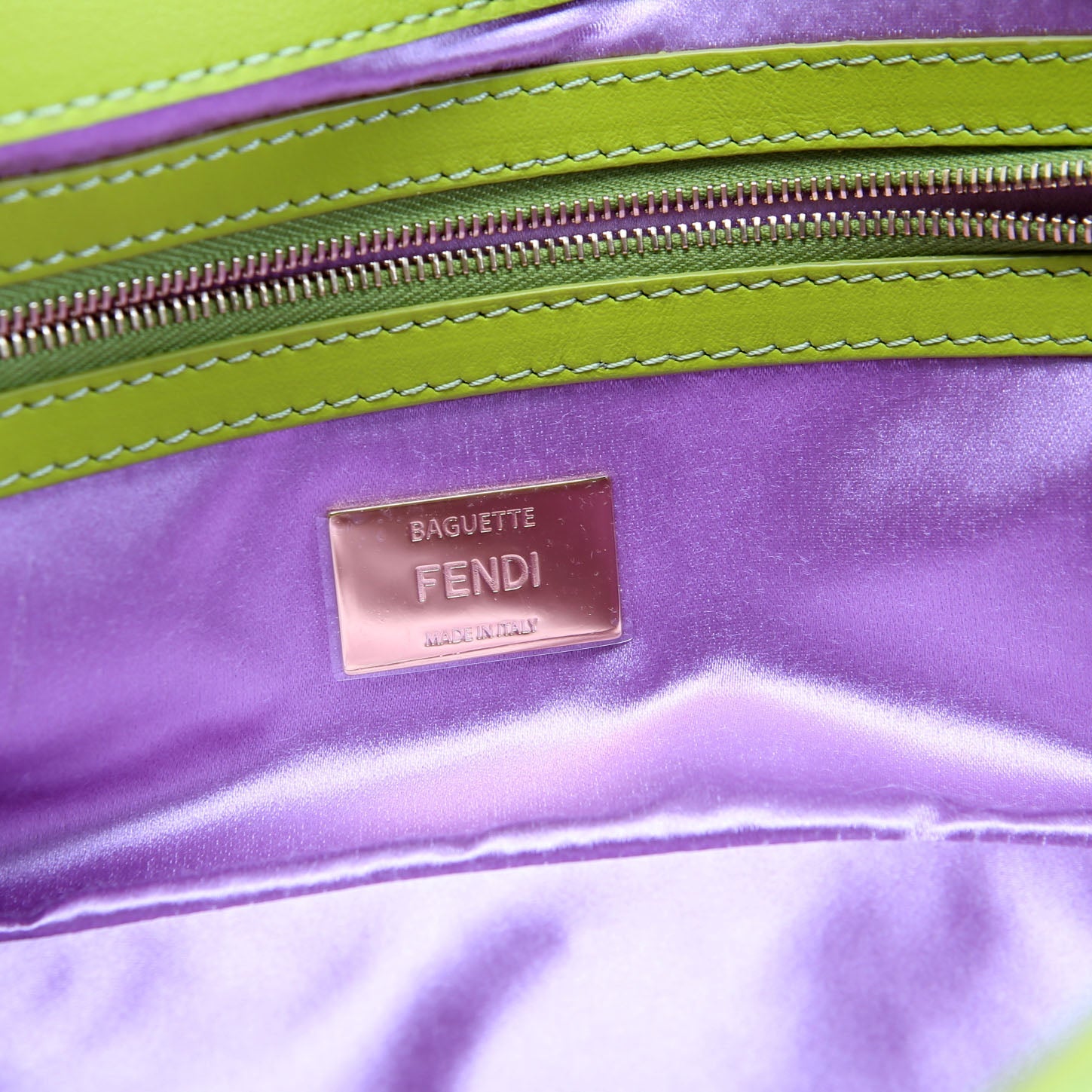 Fendi Sex And The City Sequin Paillettes Baguette Green