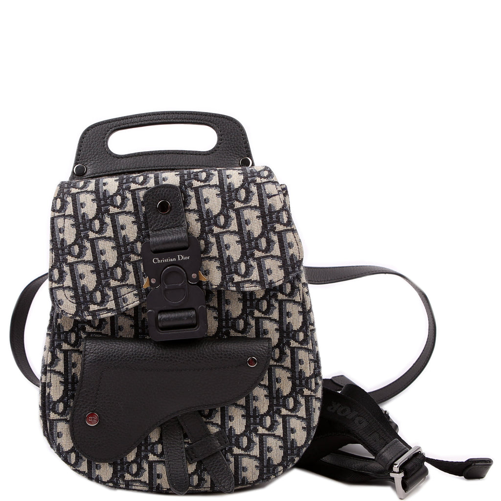 Christian Dior Saddle Backpack XS Oblique Blue