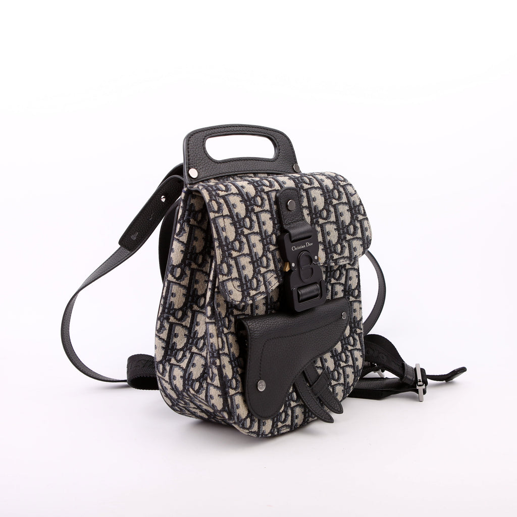 Christian Dior Saddle Backpack XS Oblique Blue