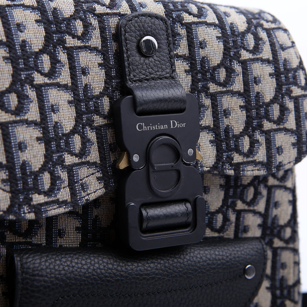 Christian Dior Saddle Backpack XS Oblique Blue