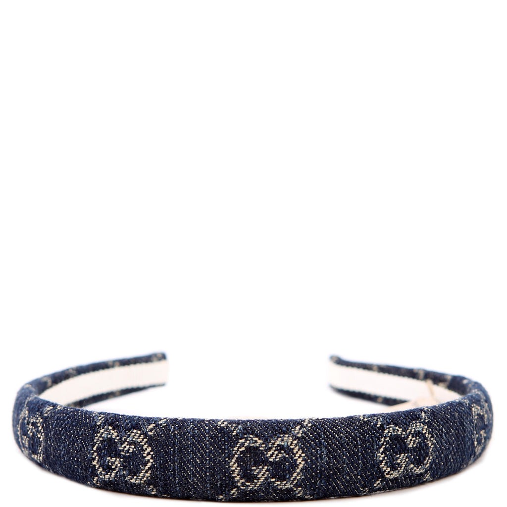 Gucci GG Denim Headband Navy