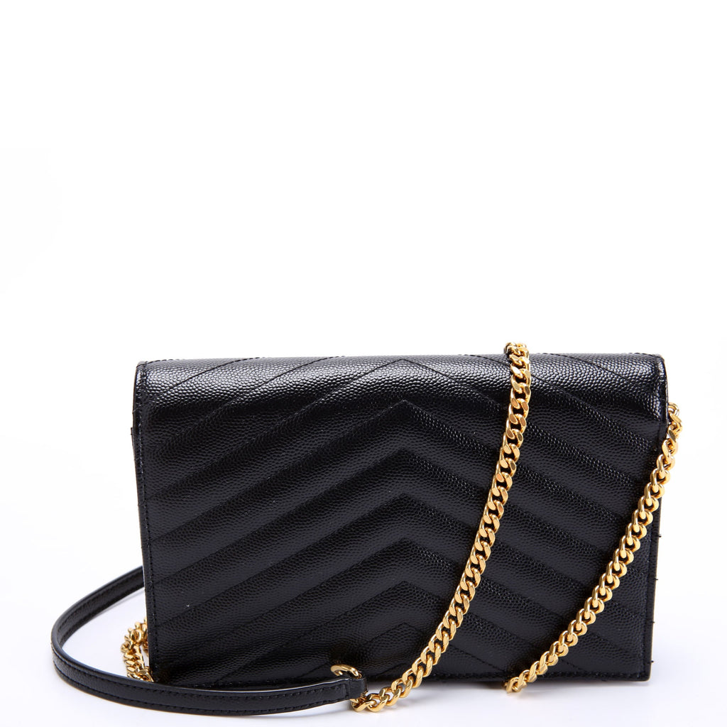 Saint Laurent Envelope Chain Wallet 393953 Black