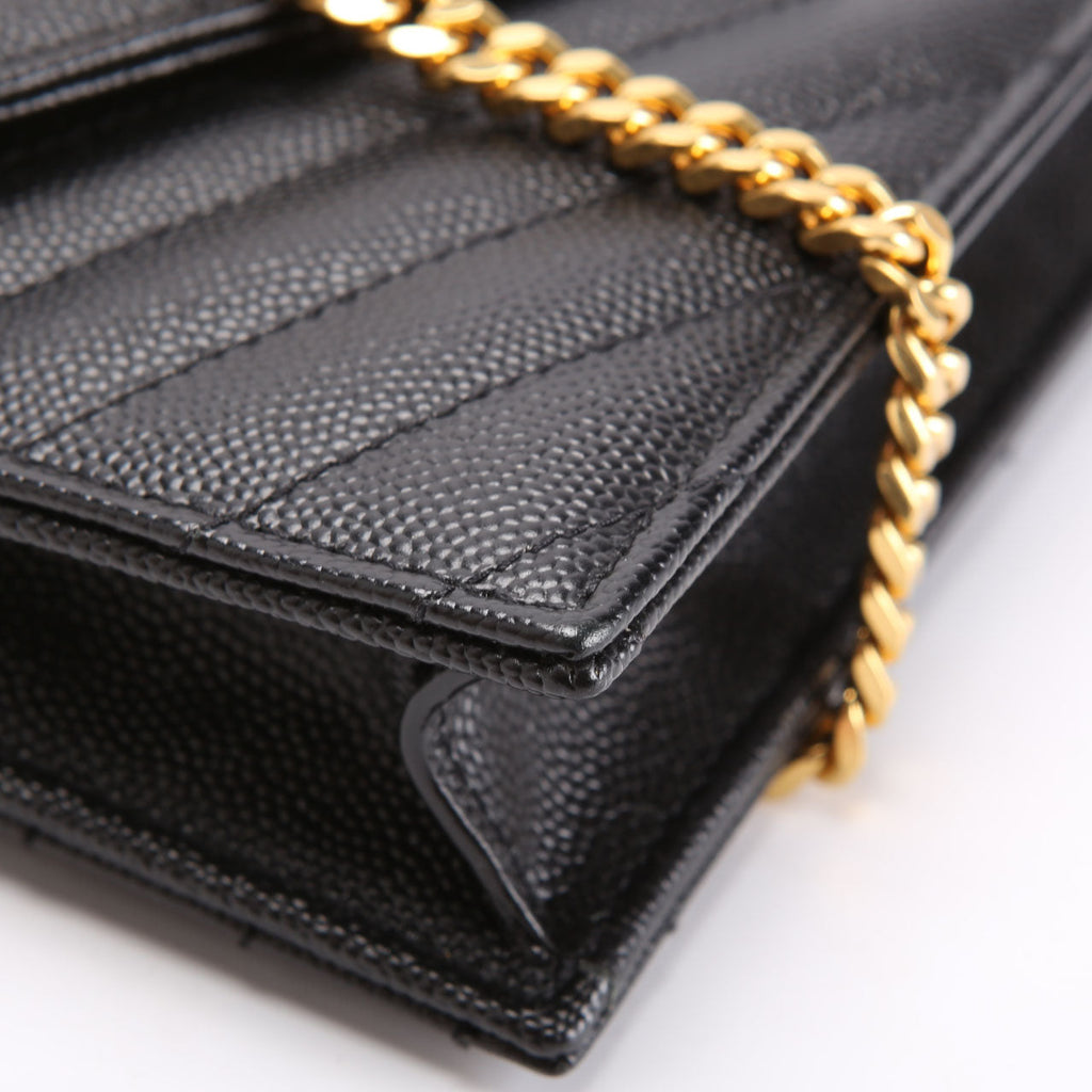 Saint Laurent Envelope Chain Wallet 393953 Black