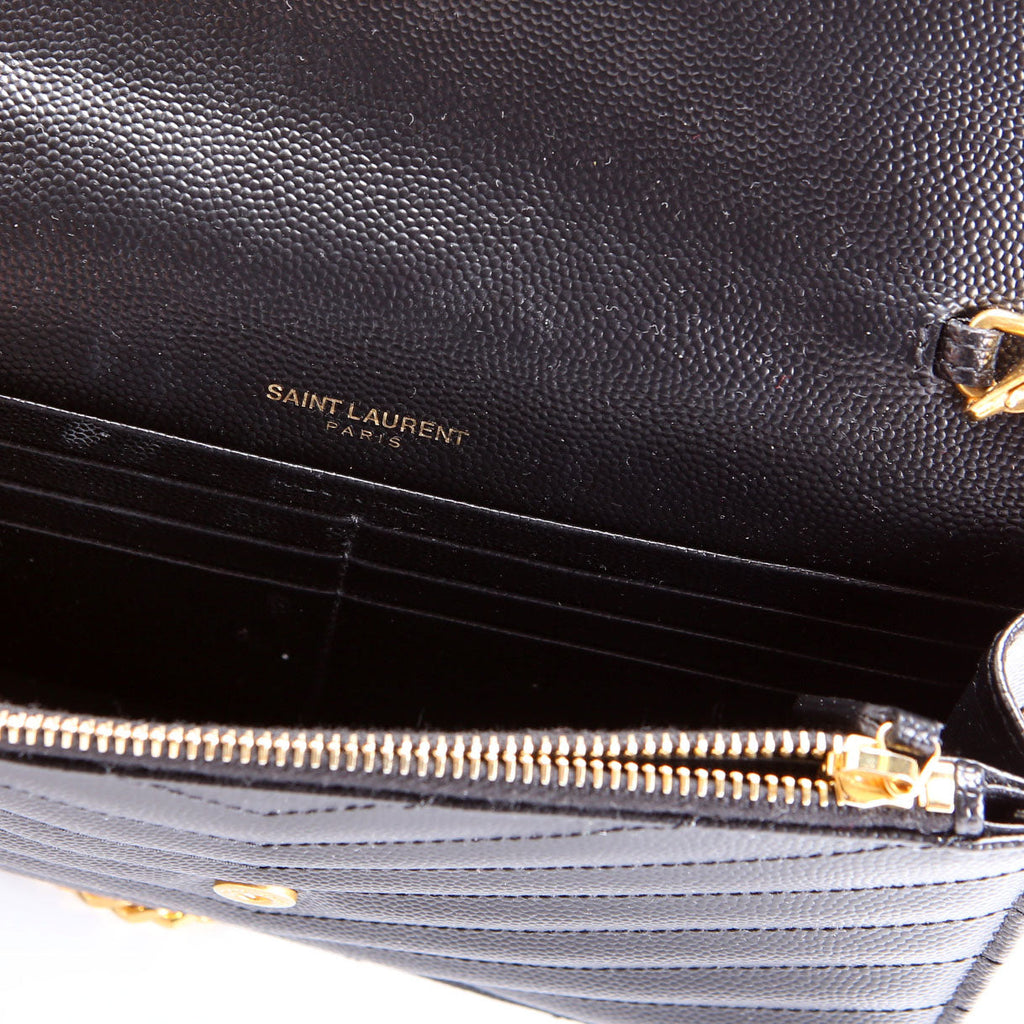 Saint Laurent Envelope Chain Wallet 393953 Black