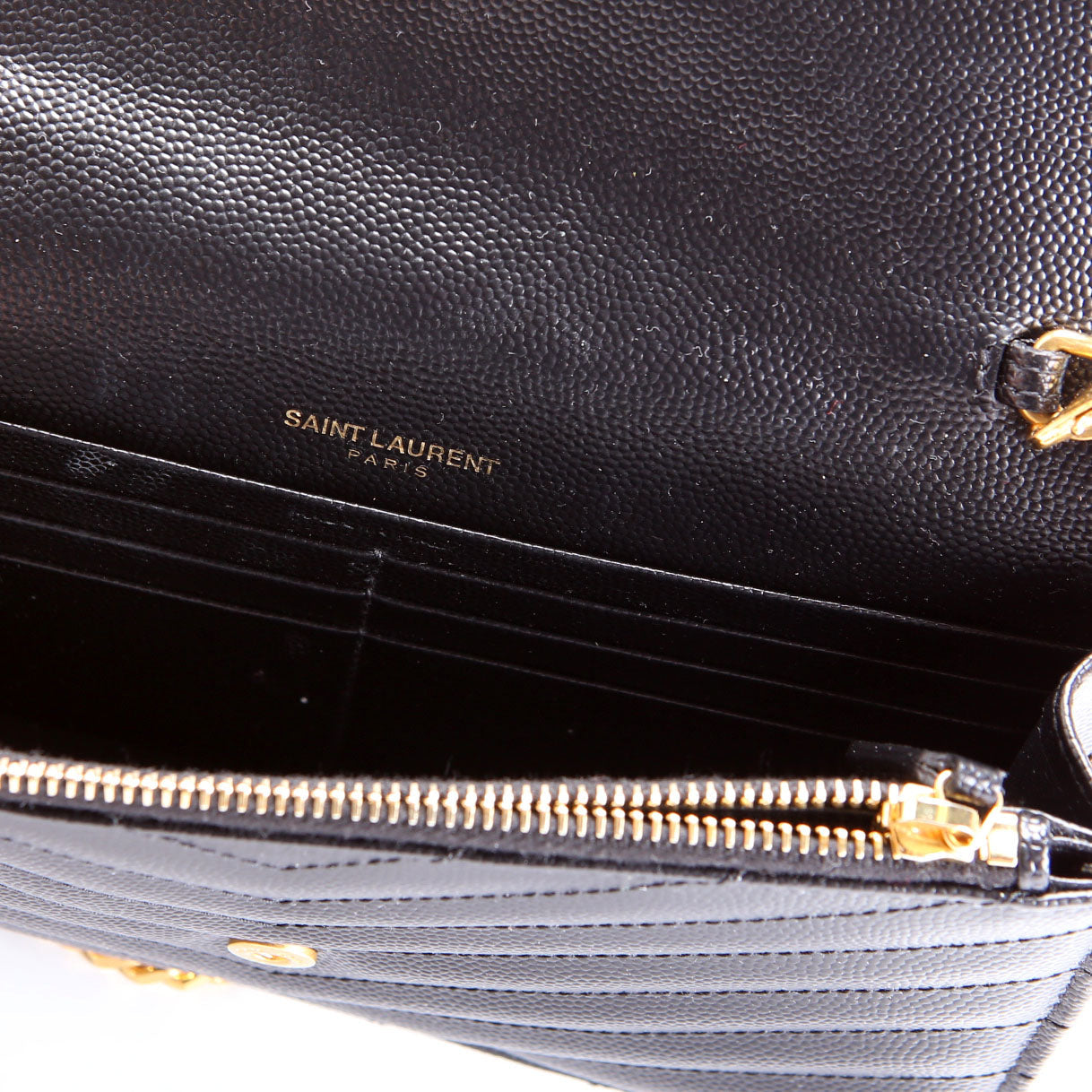 Saint Laurent Envelope Chain Wallet 393953 Black