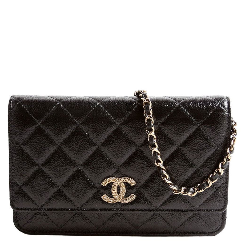 Chanel Wallet On Chain CC Quilted Caviar RFID Black
