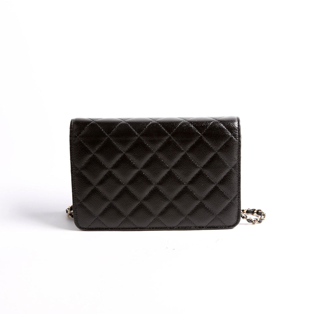 Chanel Wallet On Chain CC Quilted Caviar RFID Black