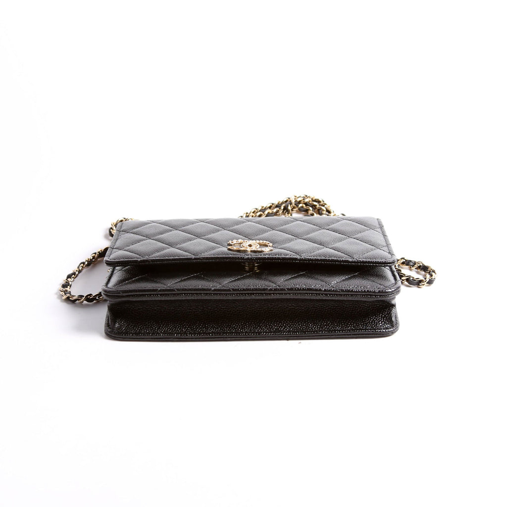 Chanel Wallet On Chain CC Quilted Caviar RFID Black