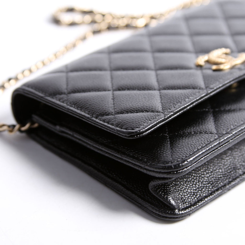 Chanel Wallet On Chain CC Quilted Caviar RFID Black