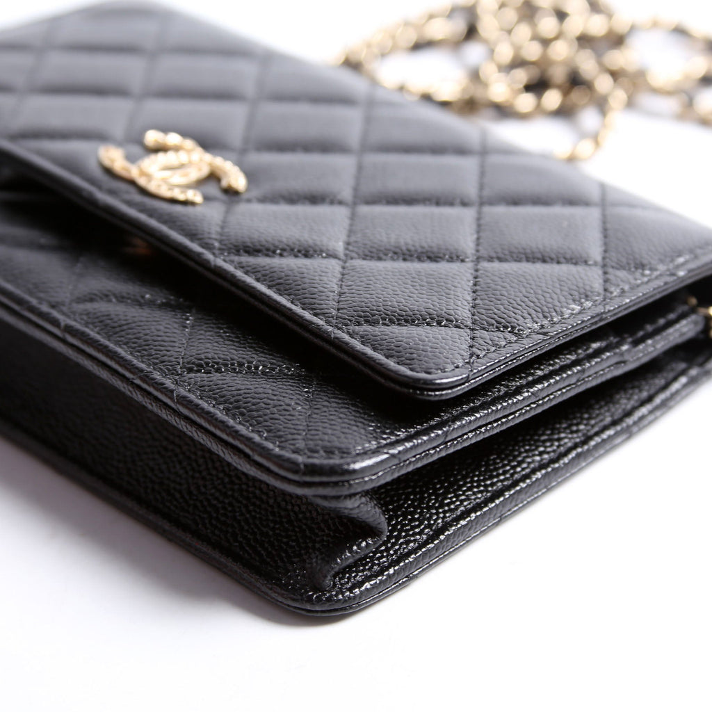 Chanel Wallet On Chain CC Quilted Caviar RFID Black