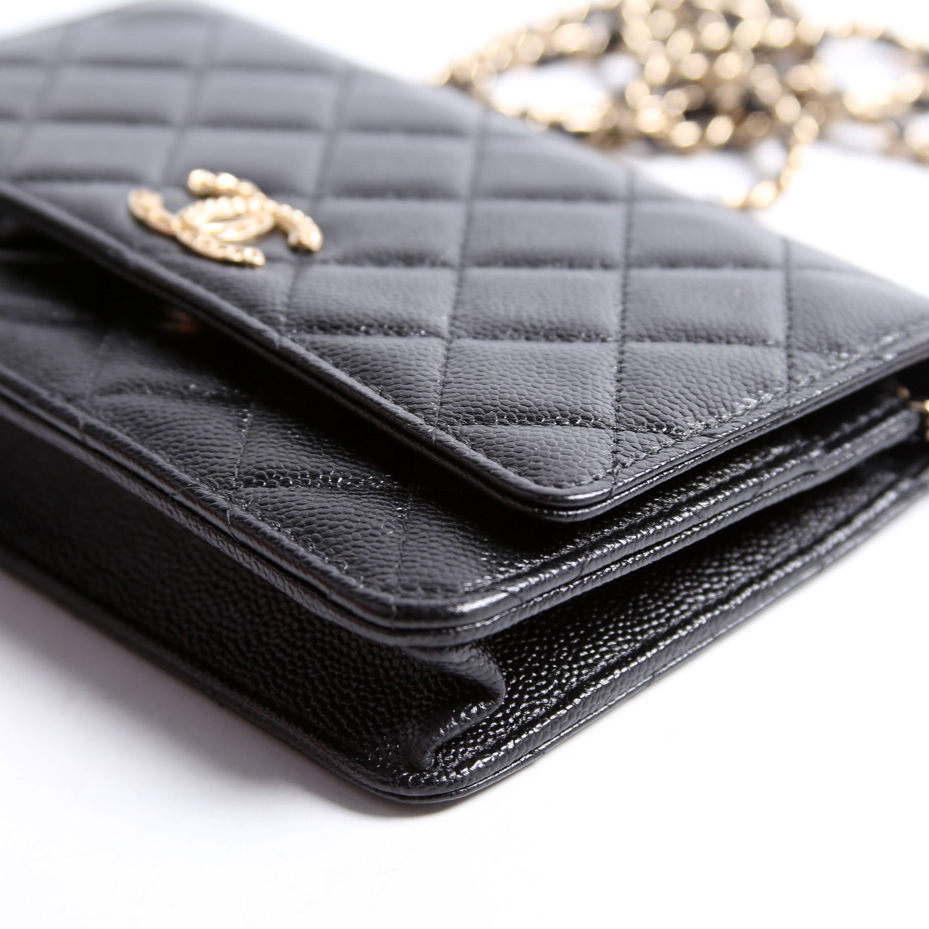 Chanel Wallet On Chain CC Quilted Caviar RFID Black