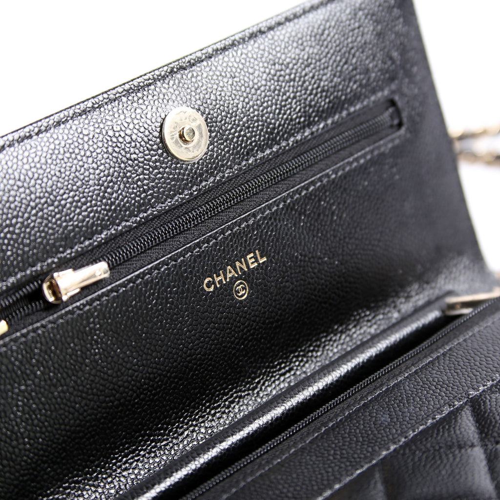 Chanel Wallet On Chain CC Quilted Caviar RFID Black
