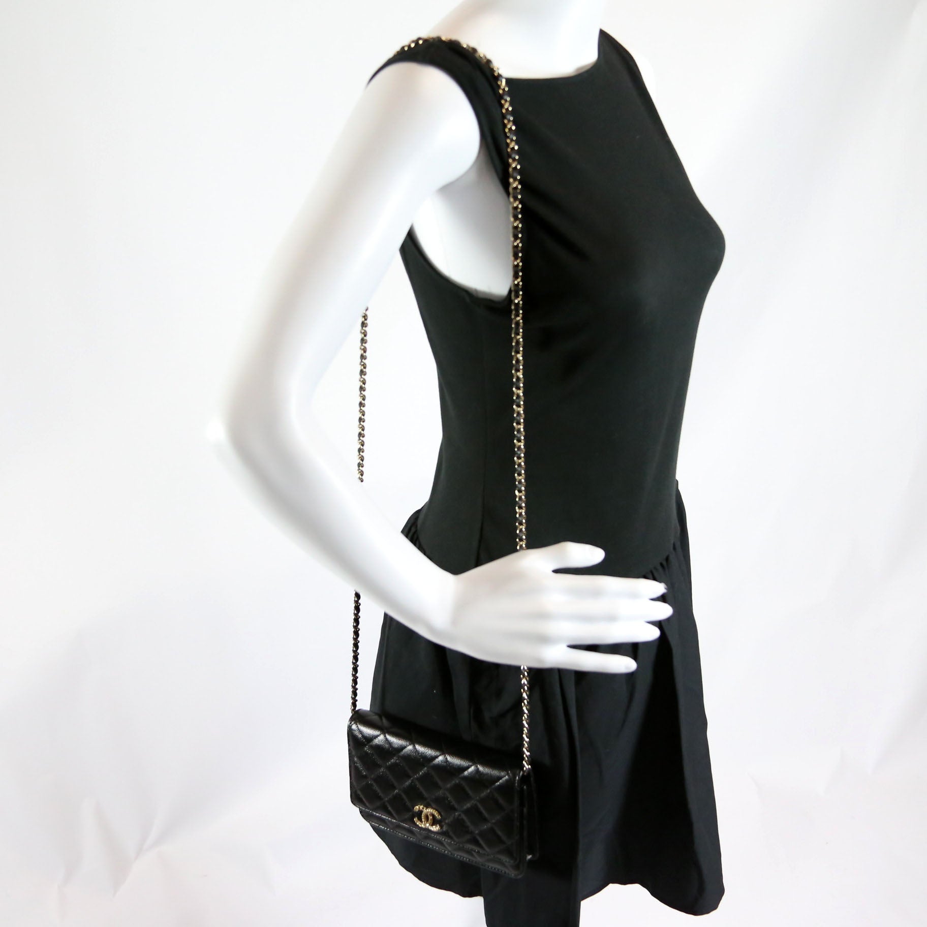 Chanel Wallet On Chain CC Quilted Caviar RFID Black