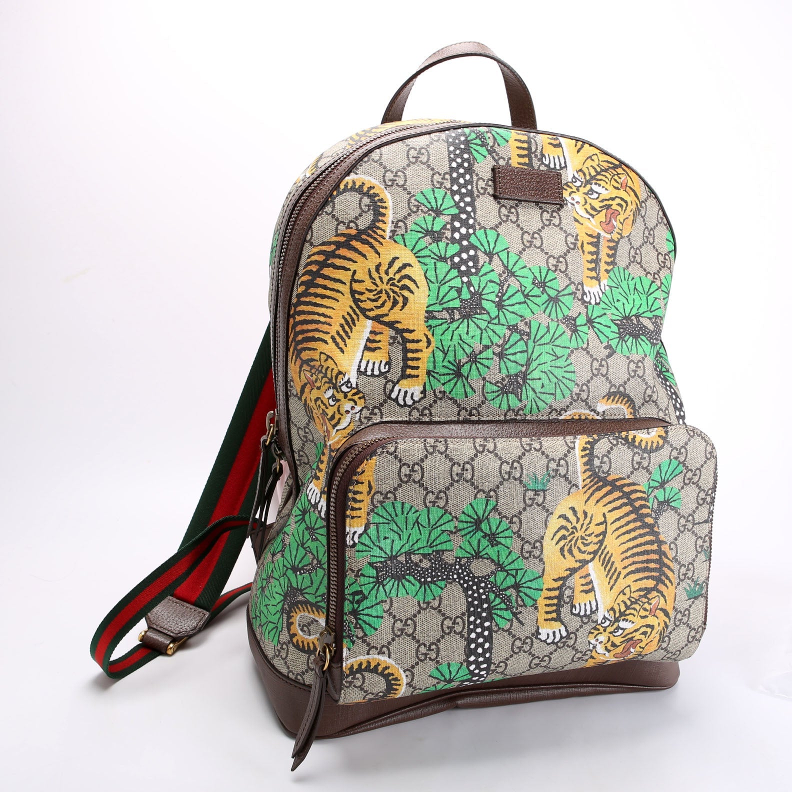 Gucci 428027 GG Supreme Bengal Backpack Beige/Multicolor