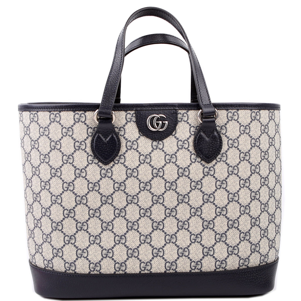 Gucci 765043 GG Supreme Ophidia Shoulder Tote Medium Blue
