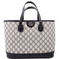 Gucci 765043 GG Supreme Ophidia Shoulder Tote Medium Blue