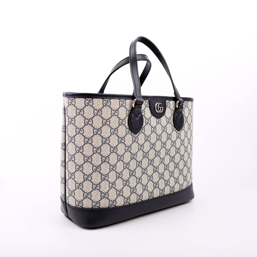 Gucci 765043 GG Supreme Ophidia Shoulder Tote Medium Blue