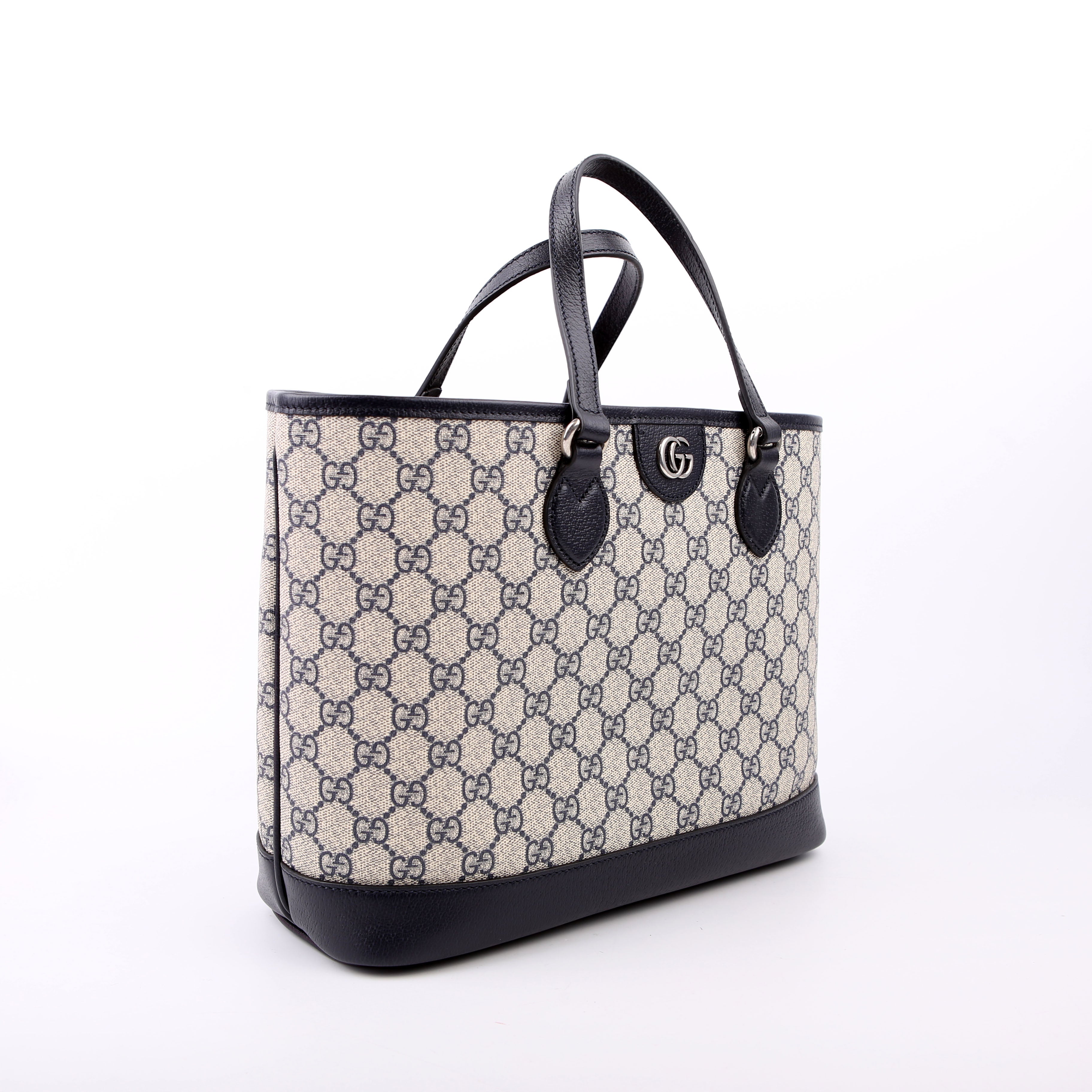 Gucci 765043 GG Supreme Ophidia Shoulder Tote Medium Blue