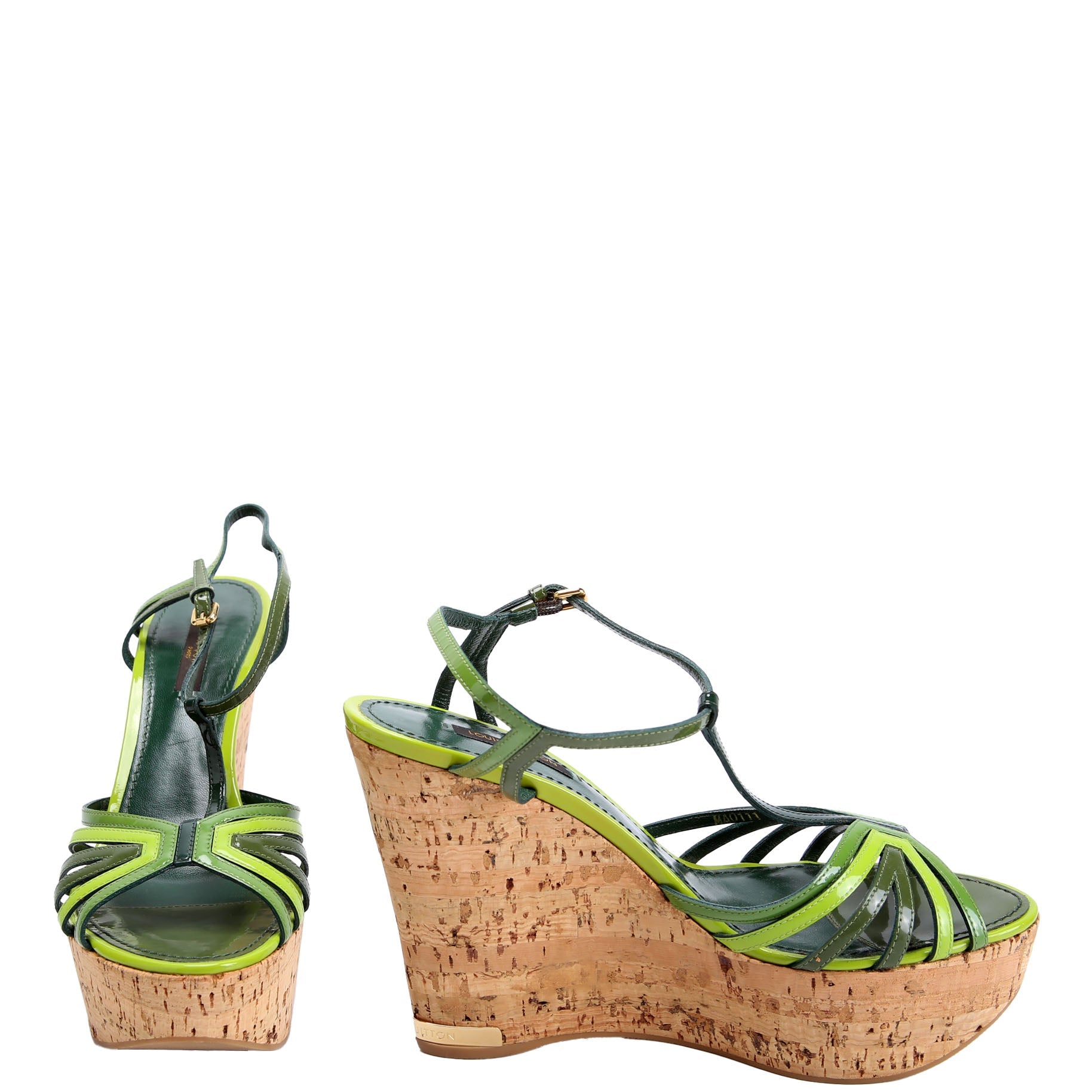 Louis Vuitton Summertime Cork Wedges Size 39 Green