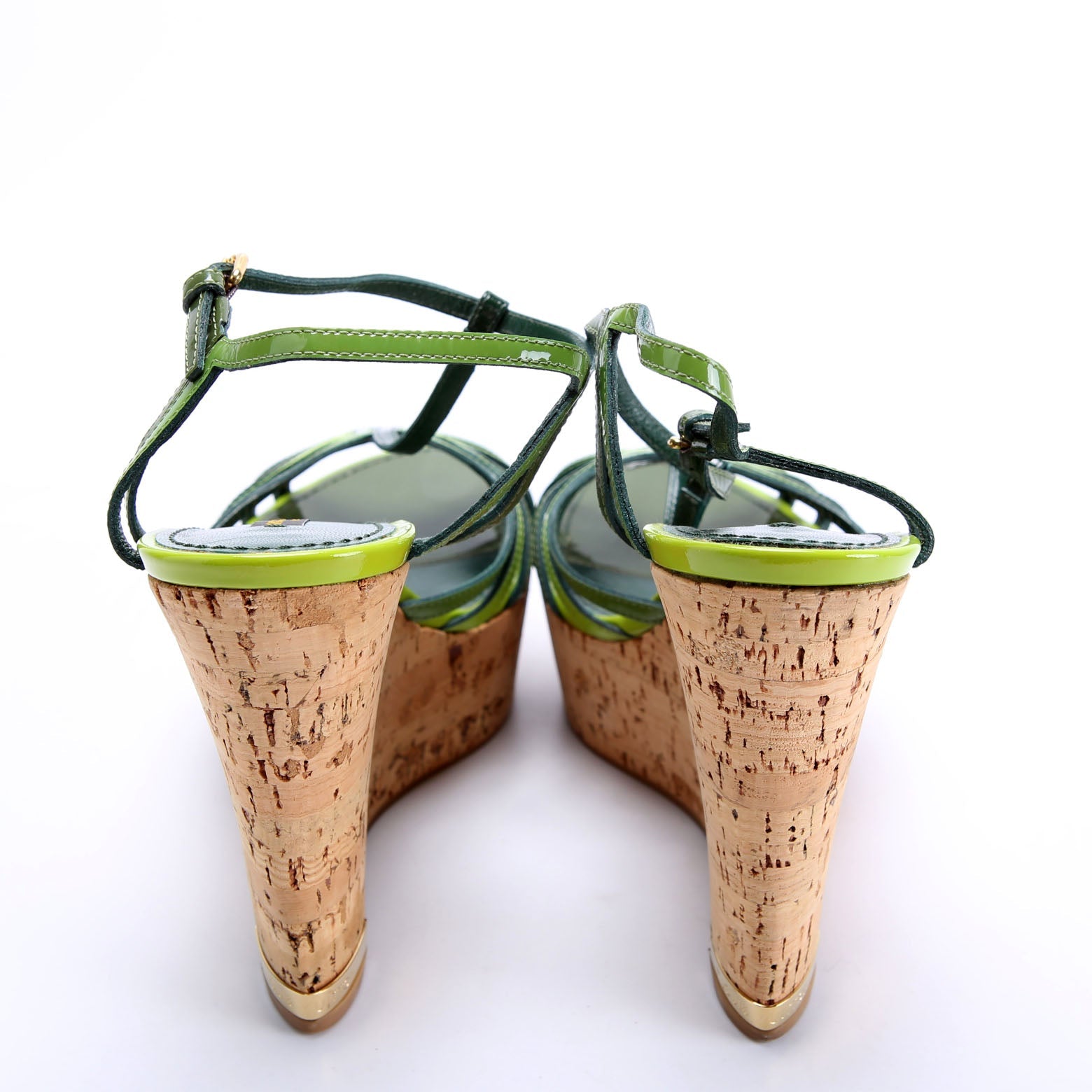 Louis Vuitton Summertime Cork Wedges Size 39 Green